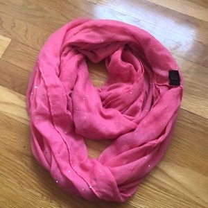 Pink infinity scarf with sparkles!